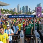 Fans entering World Cup Miami security gates